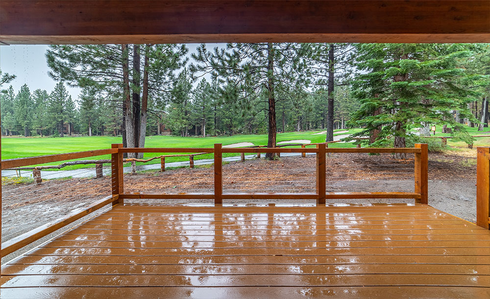 Large deck overlooking the Golf Course and surrounding forest. 